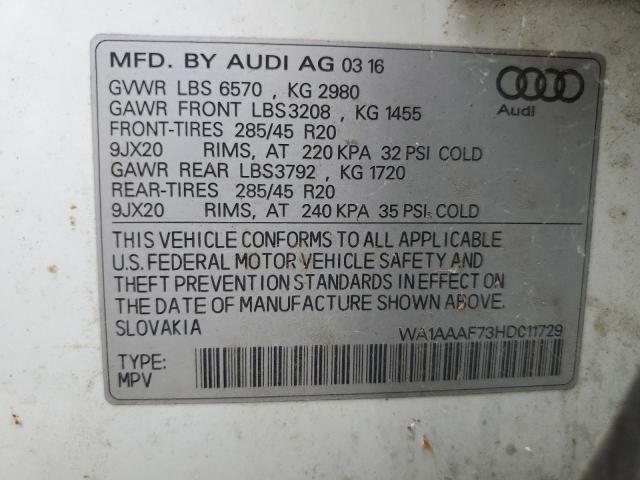 VIN WA1AAAF73HD011729 2017 Audi Q7, Premium no.13