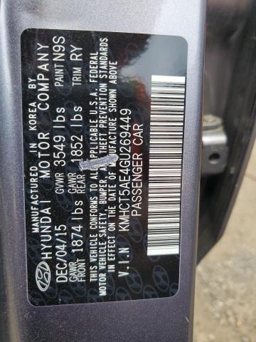 2016 Hyundai Accent Se VIN: KMHCT5AE4GU269449 Lot: 61616224