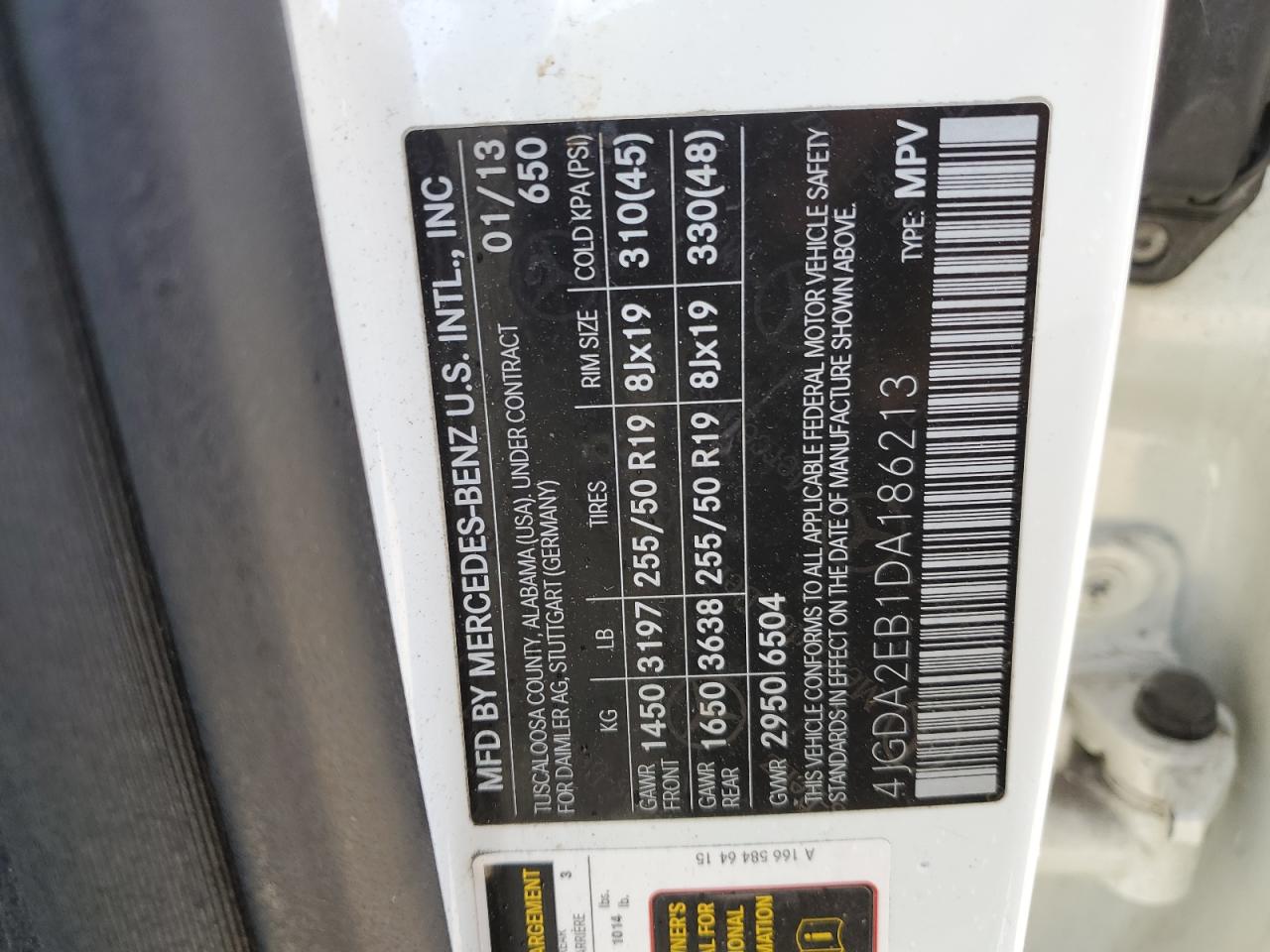 4JGDA2EB1DA186213 2013 Mercedes-Benz Ml 350 Bluetec