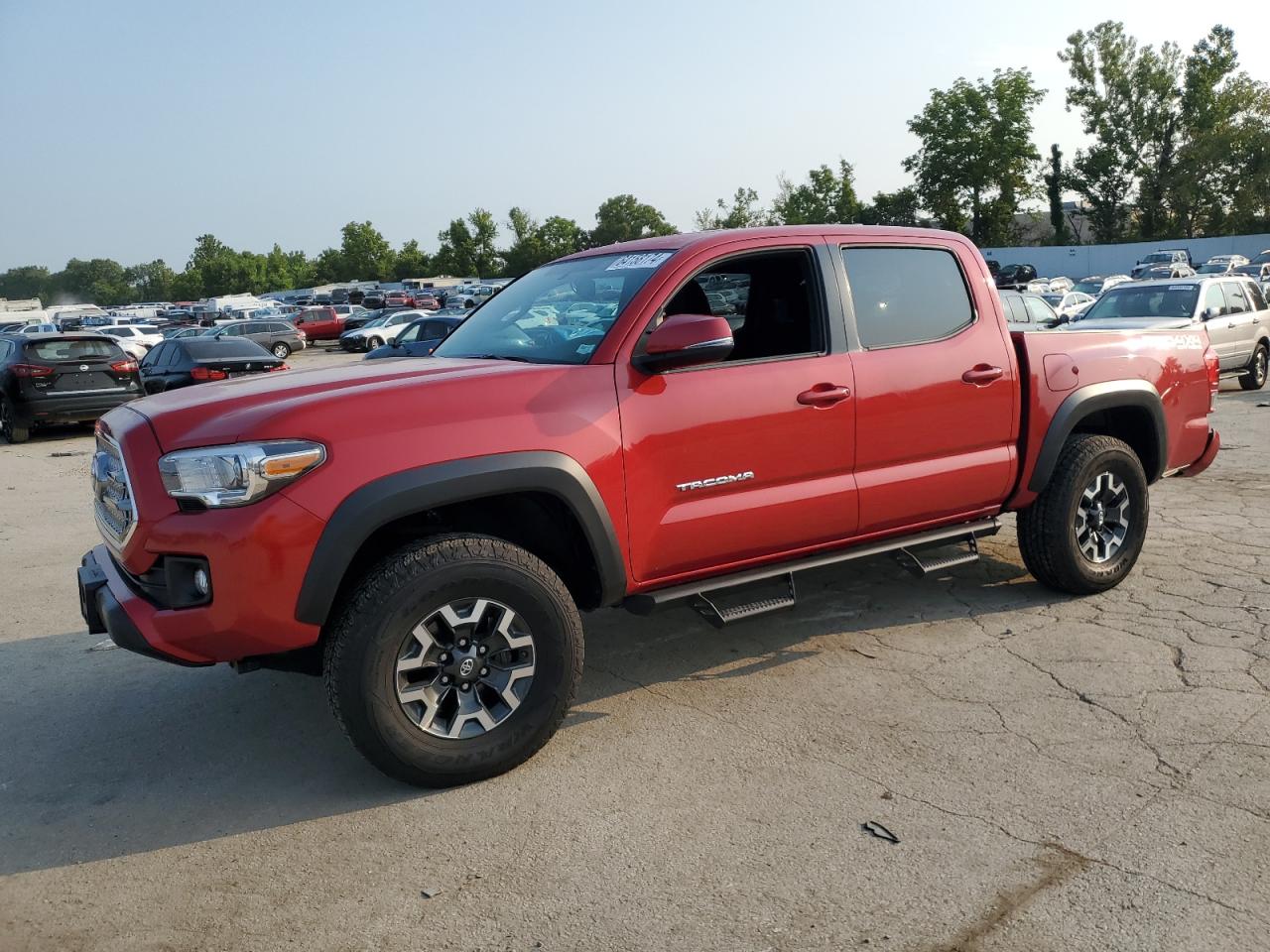 TOYOTA TACOMA DOU 2017 red crew pic gas 3TMCZ5AN8HM114864 photo #1