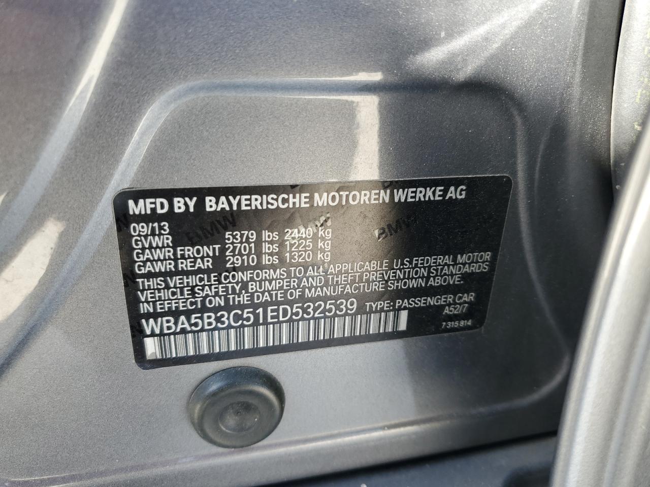 WBA5B3C51ED532539 2014 BMW 535 Xi