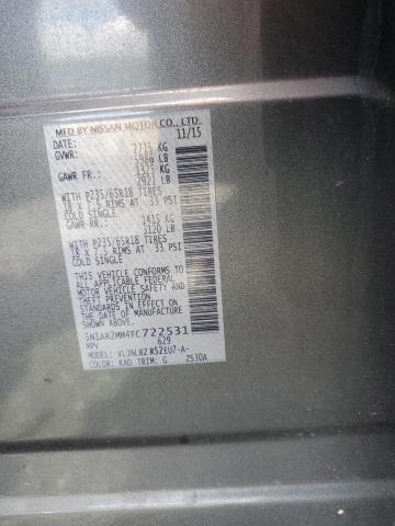 2015 NISSAN PATHFINDER - 5N1AR2MM4FC722531