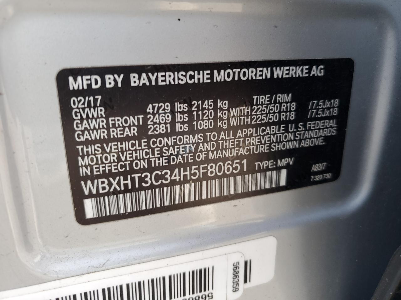 WBXHT3C34H5F80651 2017 BMW X1 xDrive28I