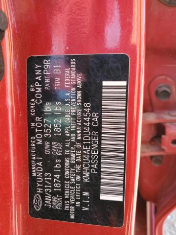 2013 Hyundai Accent Gls VIN: KMHCU4AE1DU444548 Lot: 61542494