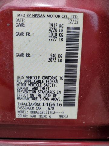 2016 NISSAN ALTIMA 2.5 - 1N4AL3AP0GC146616
