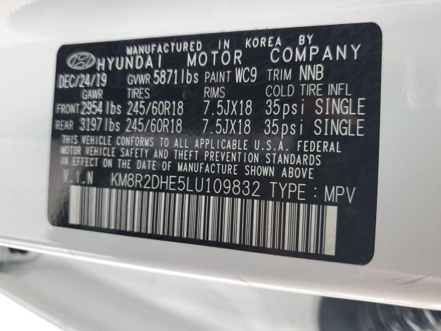 2020 Hyundai Palisade Sel VIN: KM8R2DHE5LU109832 Lot: 62188874