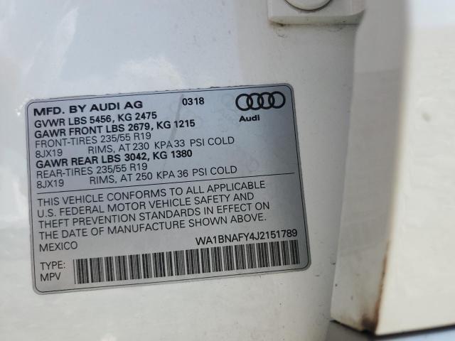 2018 AUDI Q5 PREMIUM - WA1BNAFY4J2151789