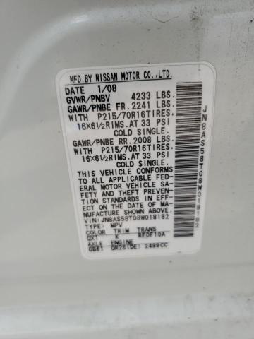 2008 Nissan Rogue S VIN: JN8AS58T08W018182 Lot: 61502414