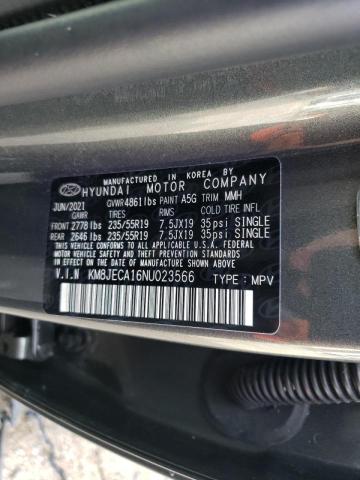 2022 Hyundai Tucson Limited VIN: KM8JECA16NU023566 Lot: 63026734