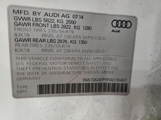 2015 Audi Q5 Premium Plus VIN: WA1DGAFP9FA019487 Lot: 63122674