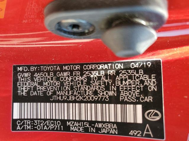 2019 LEXUS UX 250H - JTHU9JBH2K2009773