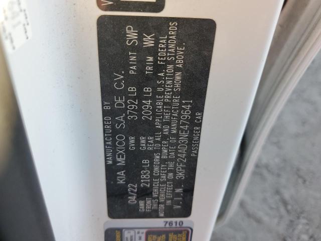 2022 Kia Forte Fe VIN: 3KPF24AD3NE479641 Lot: 61528014