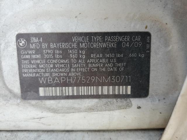 2009 BMW 328 I VIN: WBAPH77529NM30711 Lot: 61789394