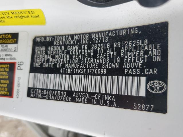 VIN 4T1BF1FK9EU770098 2014 Toyota Camry, L no.12