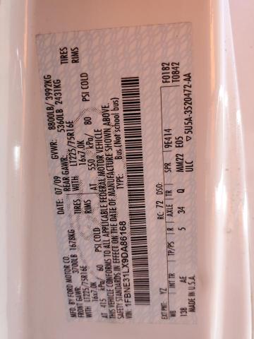 2009 Ford Econoline E350 Super Duty Wagon VIN: 1FBNE31LX9DA86168 Lot: 61668384