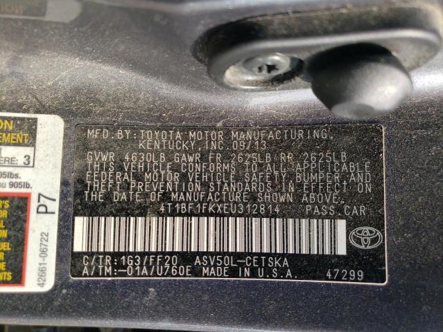 VIN 4T1BF1FKXEU312814 2014 Toyota Camry, L no.12