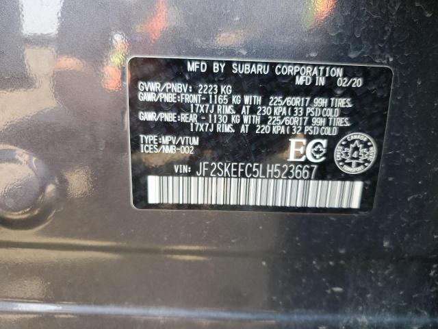 2020 SUBARU FORESTER C JF2SKEFC5LH523667