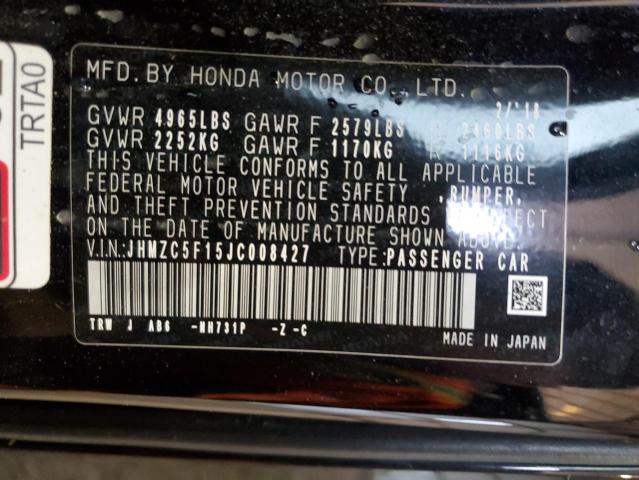 2018 HONDA CLARITY JHMZC5F15JC008427