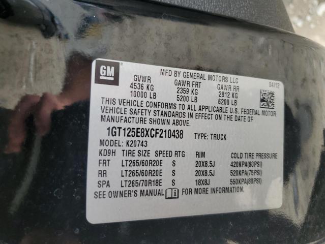 2012 GMC Sierra K2500 Denali VIN: 1GT125E8XCF210438 Lot: 62311754