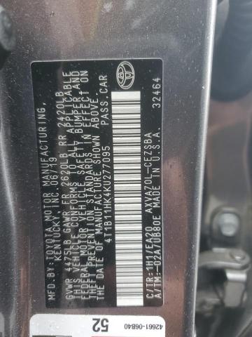 2019 TOYOTA CAMRY L - 4T1B11HK4KU277095