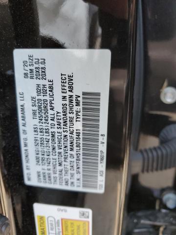 2020 Honda Passport Exl VIN: 5FNYF8H51LB018481 Lot: 62726084