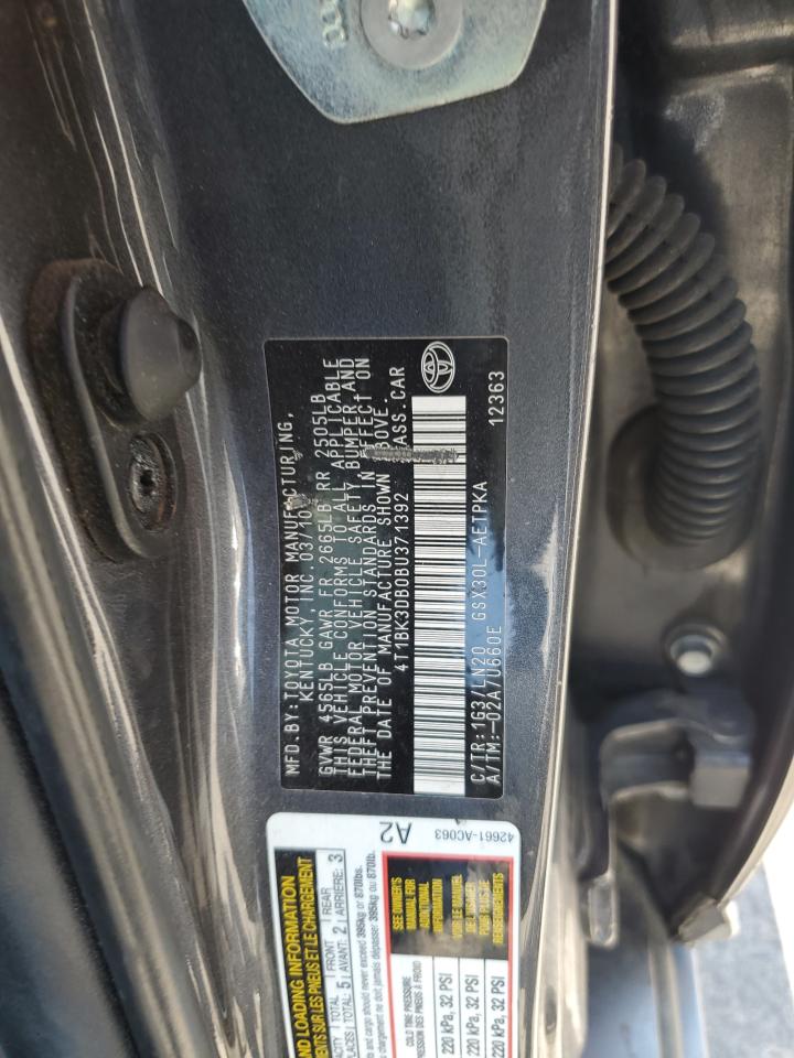 4T1BK3DB0BU371392 2011 Toyota Avalon Base