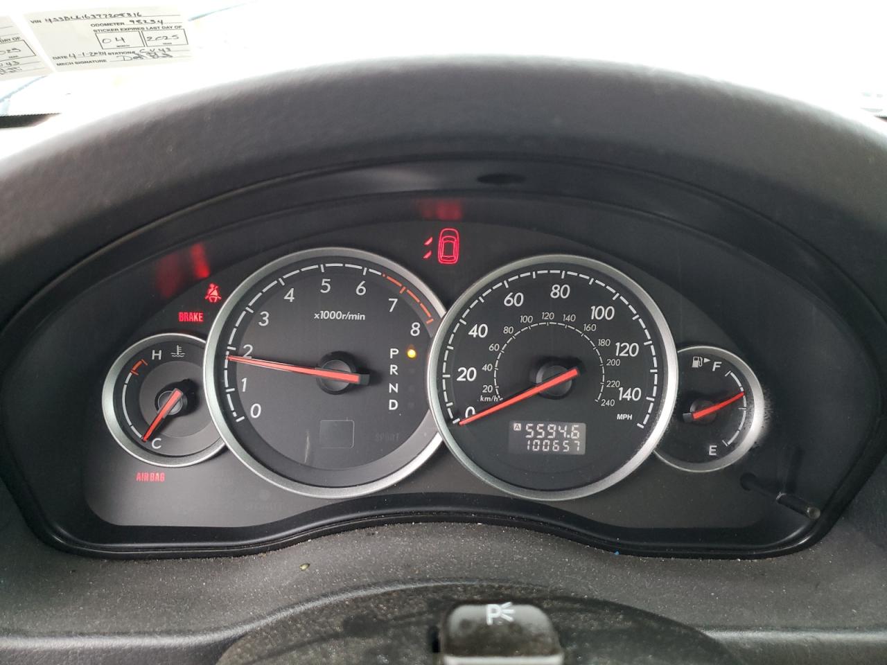 4S3BL616377208316 2007 Subaru Legacy 2.5I