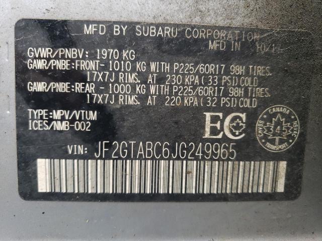 2018 SUBARU CROSSTREK - JF2GTABC6JG249965