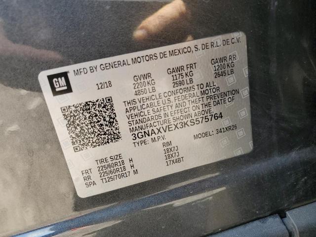 2019 Chevrolet Equinox Lt VIN: 3GNAXVEX3KS575764 Lot: 62240624