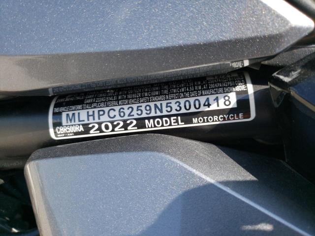 2022 HONDA CBR500 RA MLHPC6259N5300418