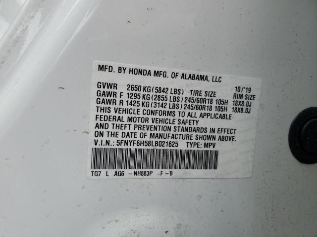 2020 HONDA PILOT EXL - 5FNYF6H58LB021625