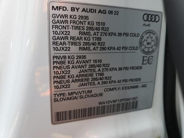 2023 AUDI Q8 PROGRES WA1DVBF12PD001257