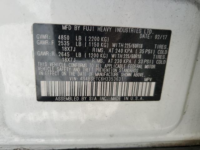 2017 Subaru Outback Touring VIN: 4S4BSETC6H3353631 Lot: 61240304