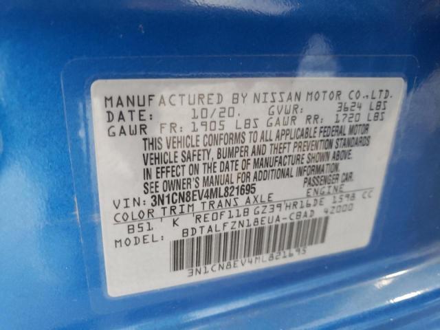 2021 Nissan Versa Sv VIN: 3N1CN8EV4ML821695 Lot: 63031674