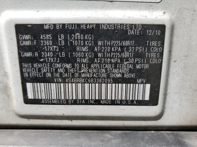 2011 Subaru Outback 2.5I Limited VIN: 4S4BRBKC6B3382095 Lot: 61557314