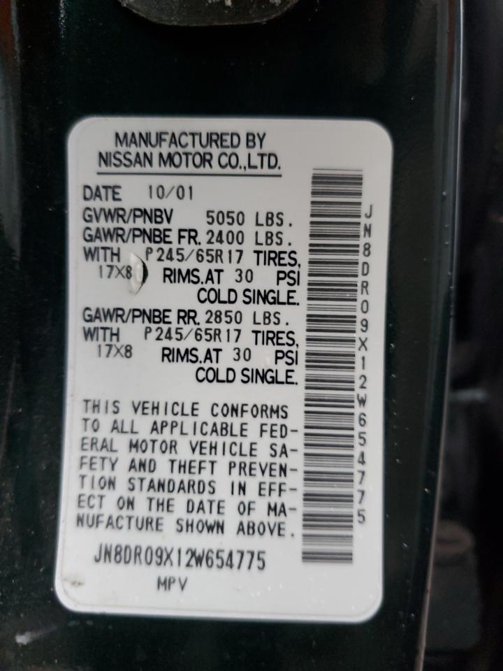 JN8DR09X12W654775 2002 Nissan Pathfinder Le