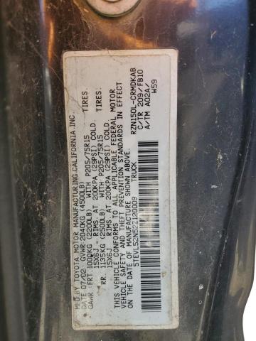2002 Toyota Tacoma Xtracab VIN: 5TEVL52N52Z120009 Lot: 63099564