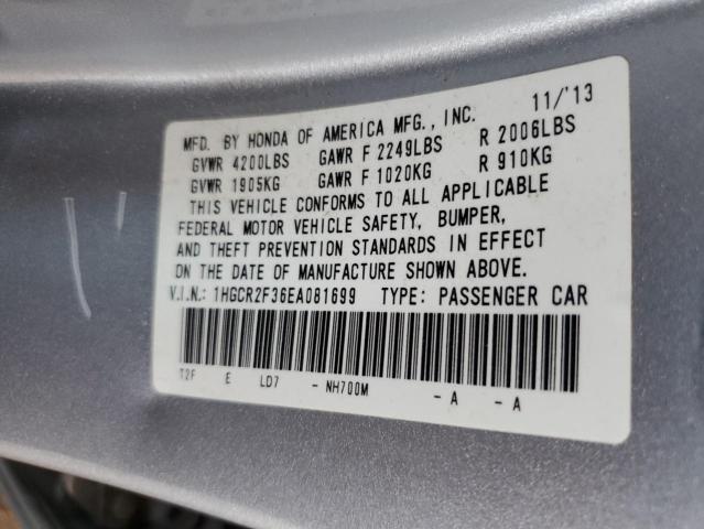 1HGCR2F36EA081699 2014 Honda Accord Lx