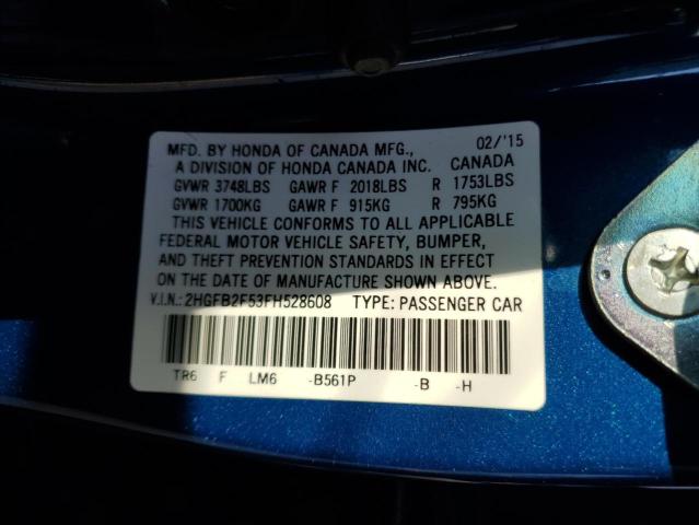 2HGFB2F53FH528608 2015 HONDA CIVIC - Image 12