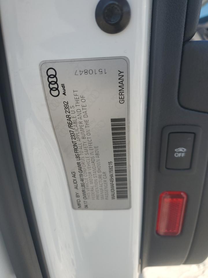 WAUGMAF45HA159215 2017 Audi A4 Ultra Premium