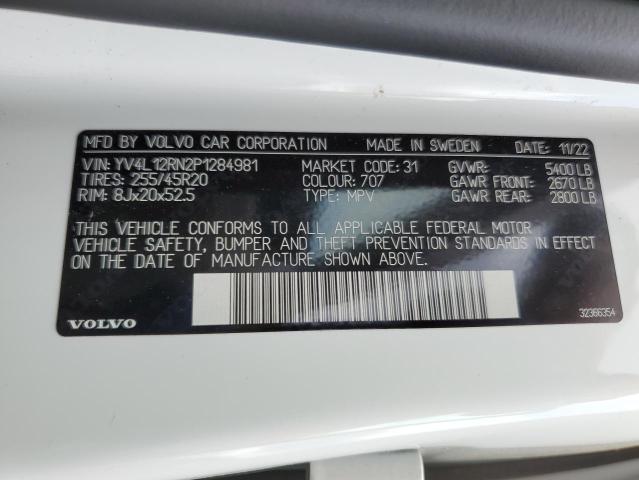 2023 VOLVO XC60 PLUS YV4L12RN2P1284981