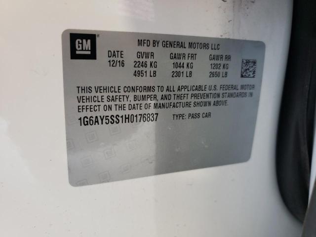 2017 Cadillac Cts Premium Luxury VIN: 1G6AY5SS1H0176837 Lot: 61381514