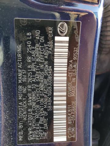 2018 LEXUS ES 350 - 58ABK1GG9JU085494