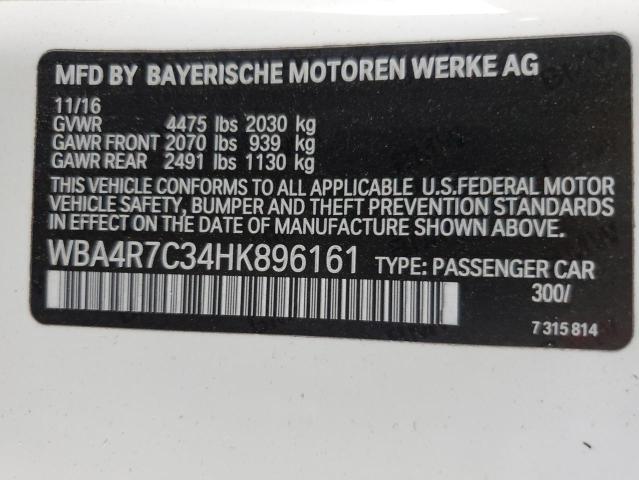 VIN WBA4R7C34HK896161 2017 BMW 4 Series, 430I no.12