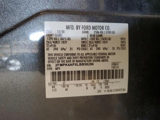 2020 FORD EDGE ST - 2FMPK4APXLBB58288