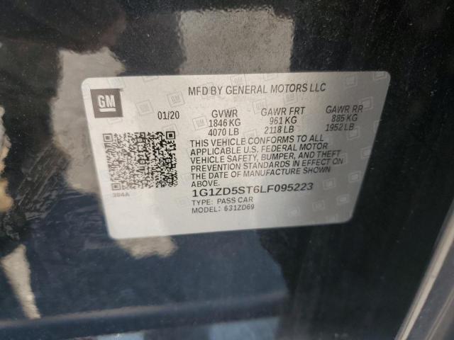 2020 Chevrolet Malibu Lt VIN: 1G1ZD5ST6LF095223 Lot: 60626284