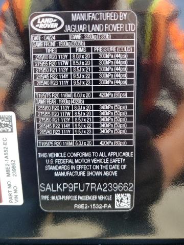 2024 LAND ROVER RANGE ROVE - SALKP9FU7RA239662