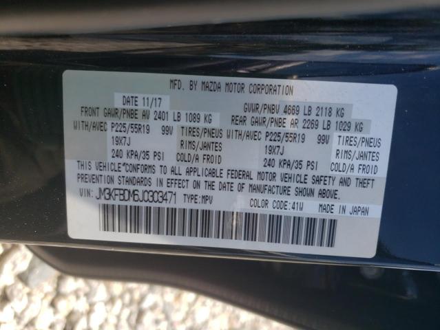 2018 Mazda Cx-5 Grand Touring VIN: JM3KFBDM6J0303471 Lot: 61454074