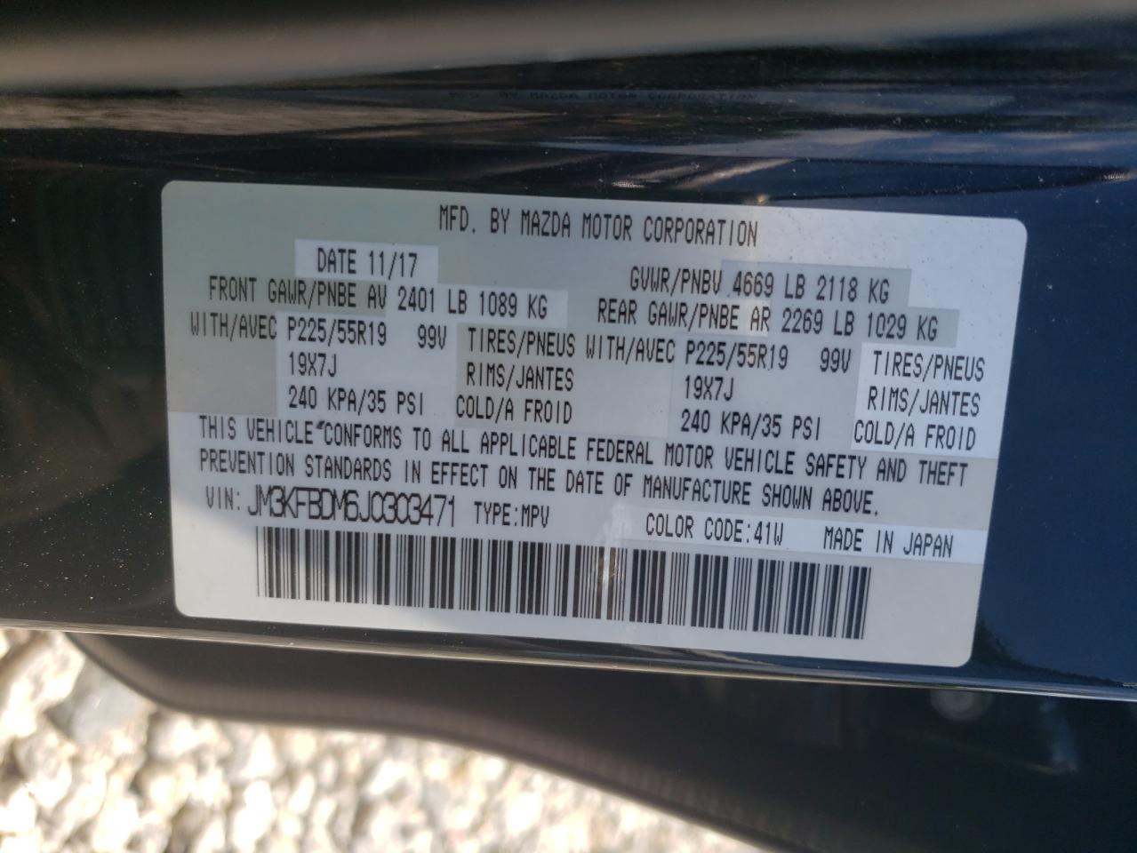 JM3KFBDM6J0303471 2018 Mazda Cx-5 Grand Touring