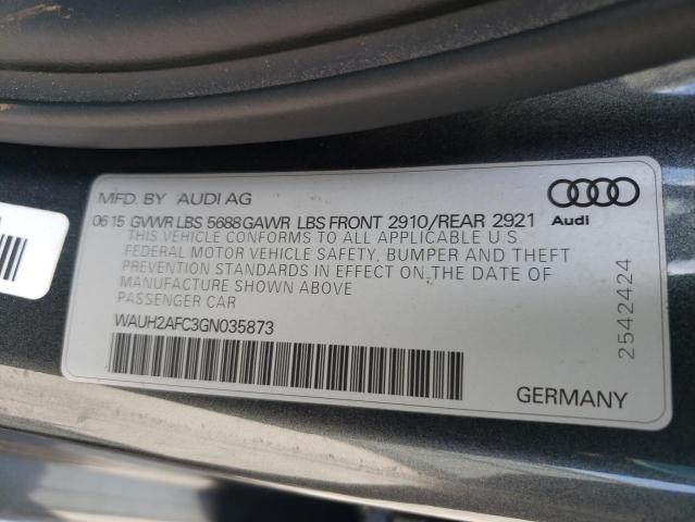 2016 AUDI S6 PRESTIG WAUH2AFC3GN035873